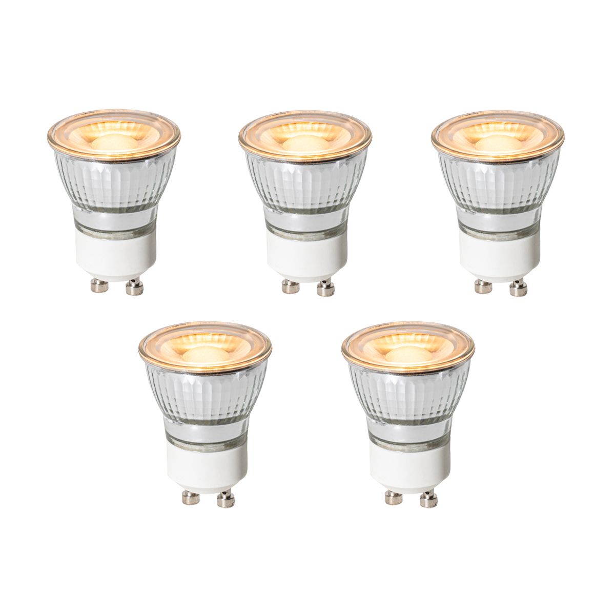 Set van 5 GU10 dimbare LED lampen 35mm 4W 200 lm 2200K