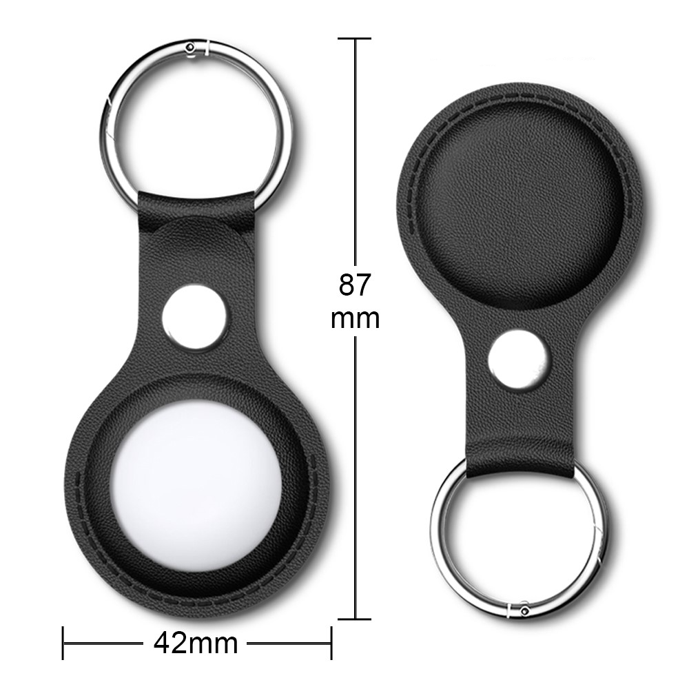 Apple AirTag Leder Schutz Hülle Schlüsselanhänger - Grün