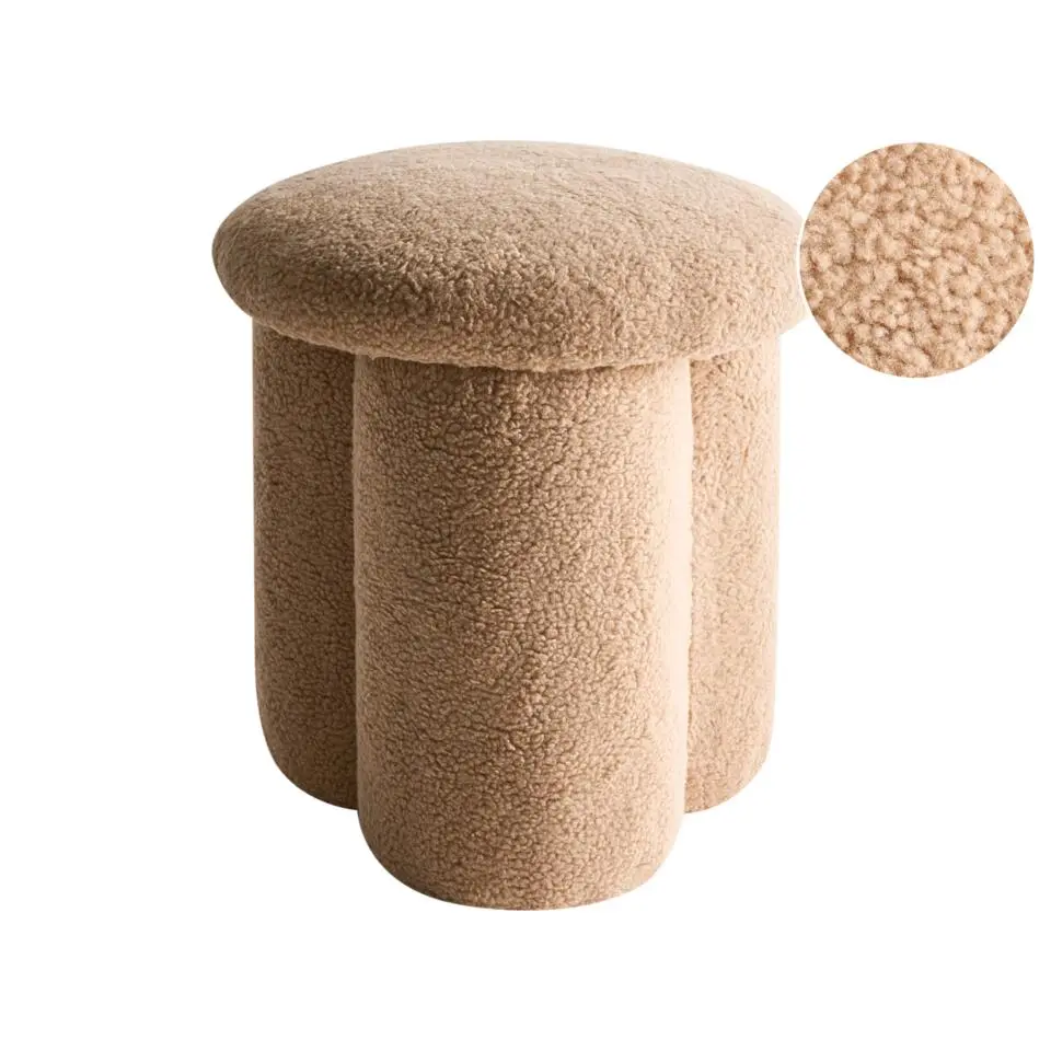 CARRINGTON - Poef - Beige - Bouclé