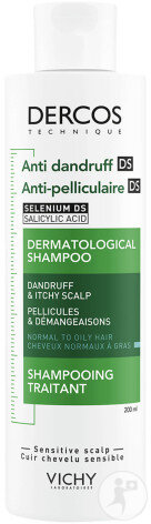 Vichy Dercos Anti-Pelliculaire Shampoing Traitant Cheveux Normaux A Gras Flacon 200ml