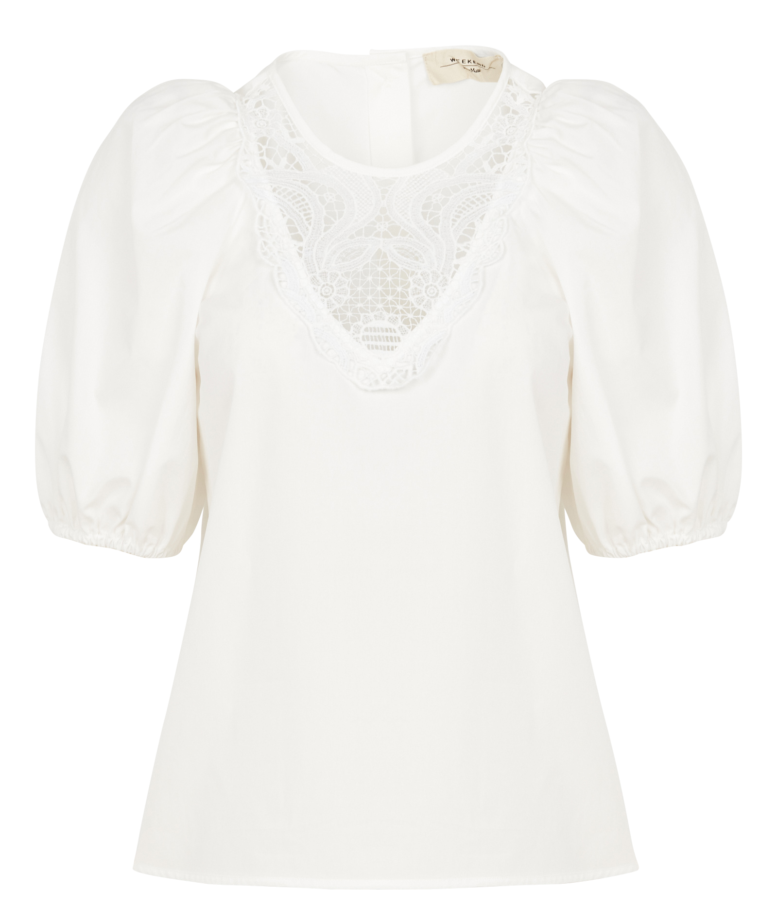 MANICO - Blouse col rond en popeline de coton | Blanc