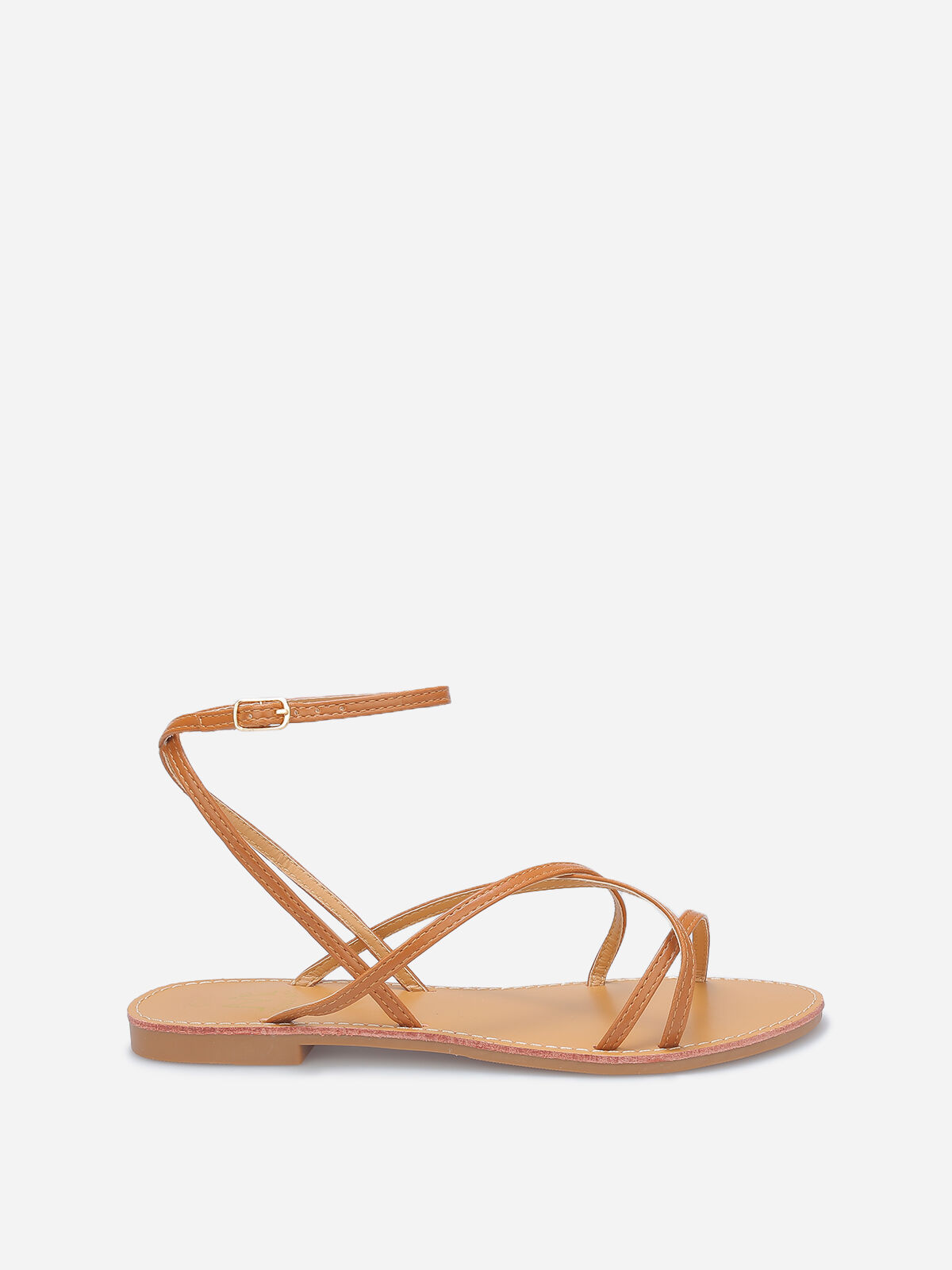 Nu-pieds à brides fines- Camel
