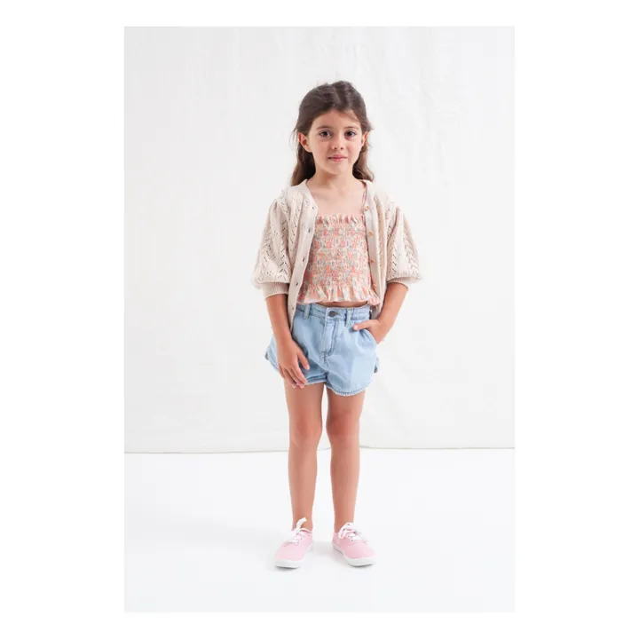 Tocoto Vintage Cardigan Pointelle Coton Bio | Ecru