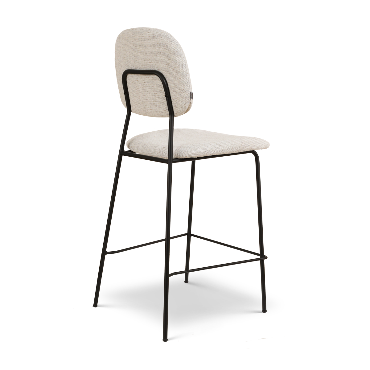 Barkruk Jasmijn  beige gemêleerd - zwart onderstel H65