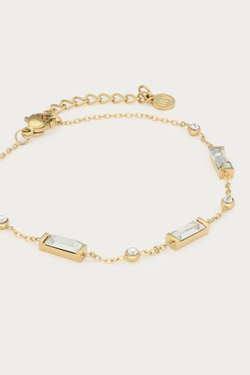 Minimalistische armband vierkant met strass