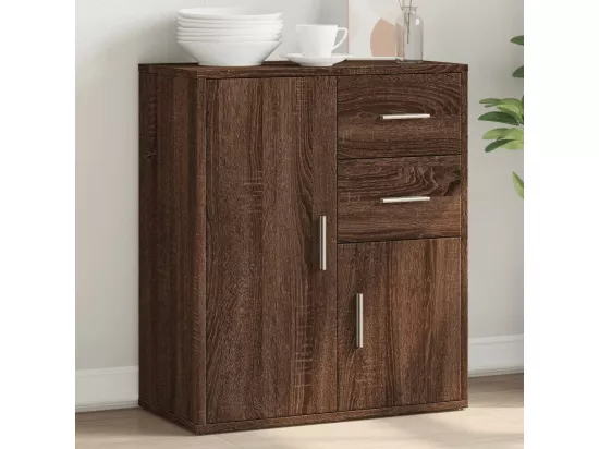 Buffet chêne marron 60x31x70 cm bois d'ingénierie