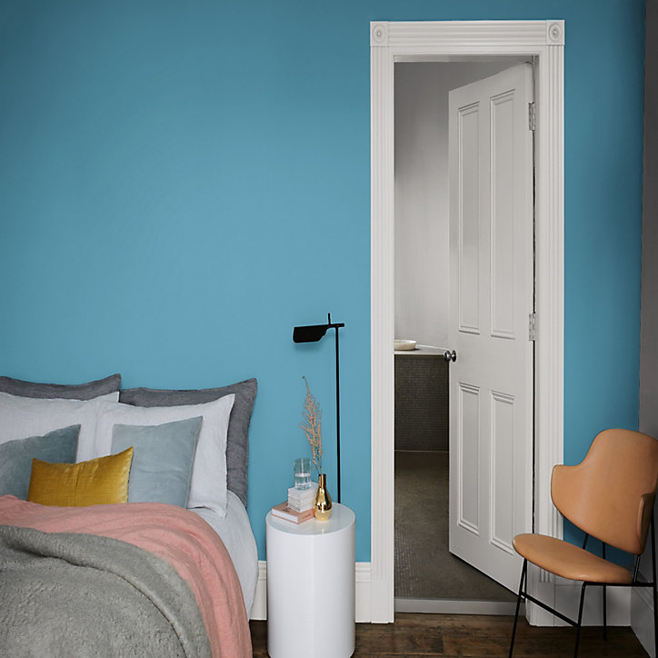 Peinture murs et boiseries Color Resist Dulux Valentine satin bleu scandinave 2,5L