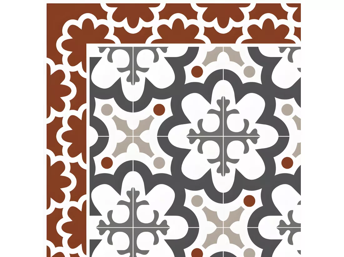 Tapis Vinyle Médium l 50xL120cm - Cassandre Terracotta - Vinyle