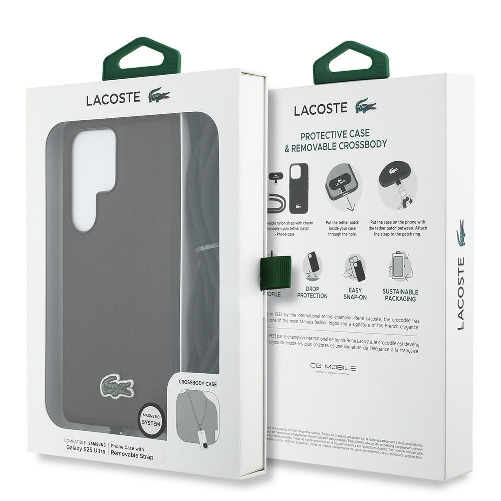 (145cm) Samsung Galaxy S25 Ultra Necklace Hardcase Hülle Petit Pique Woven Logo   Handykette MagSafe-Modul (LCHMBCS25LPVCK) - Schwarz