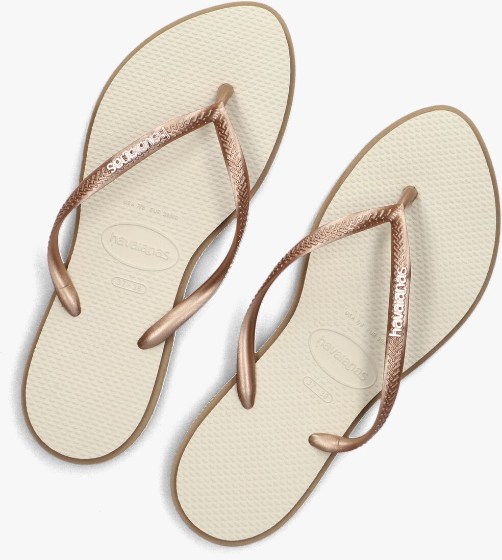 beige havaianas teenslippers slim point