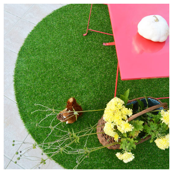 Tapis rond d'extérieur - vitalité - gazon synthétique vert - ø 150 cm