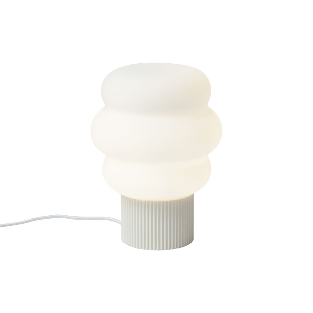 Japandi tafellamp beige met opaal glas 18cm - Kumo