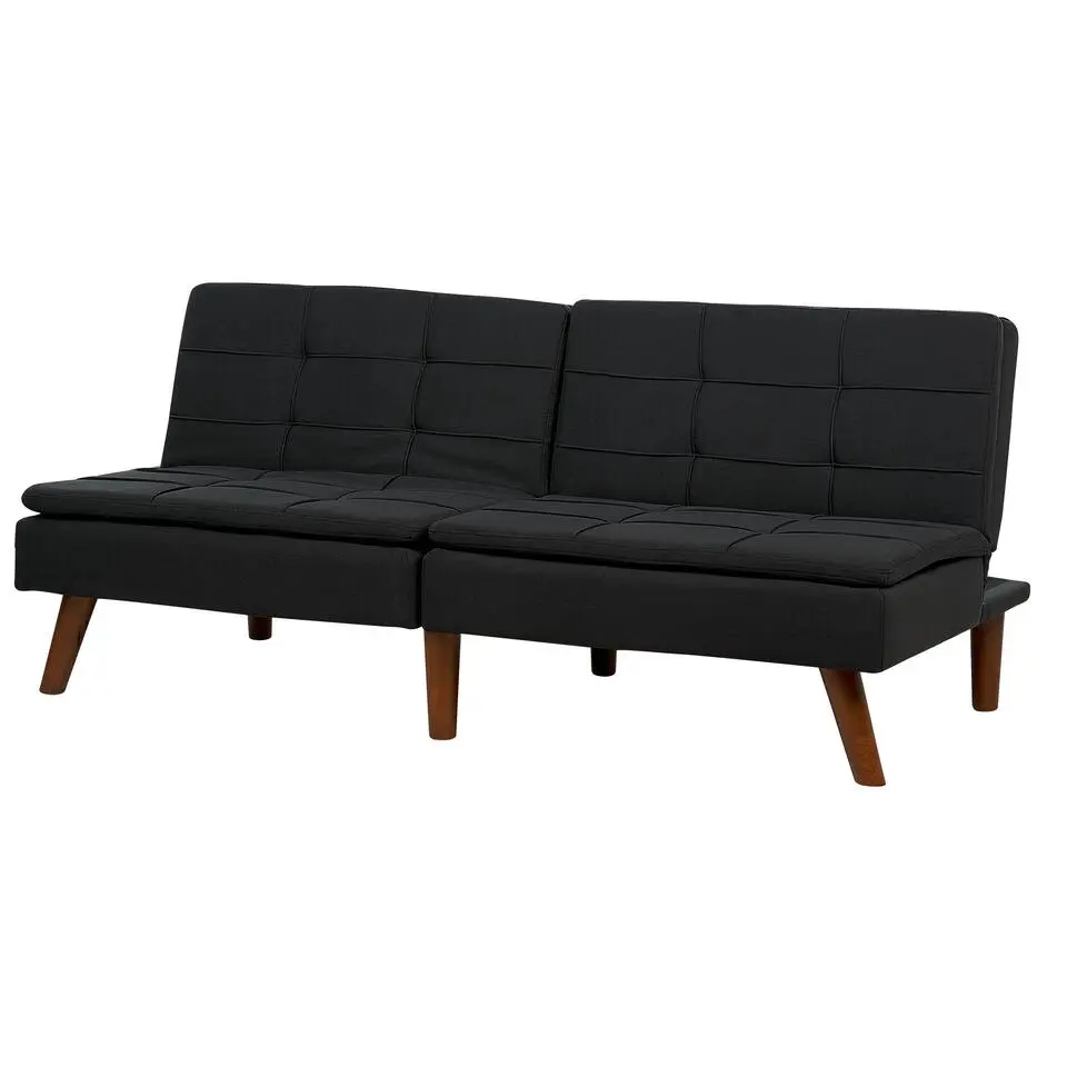 RONNE - Slaapbank 3-zits - Zwart - Polyester