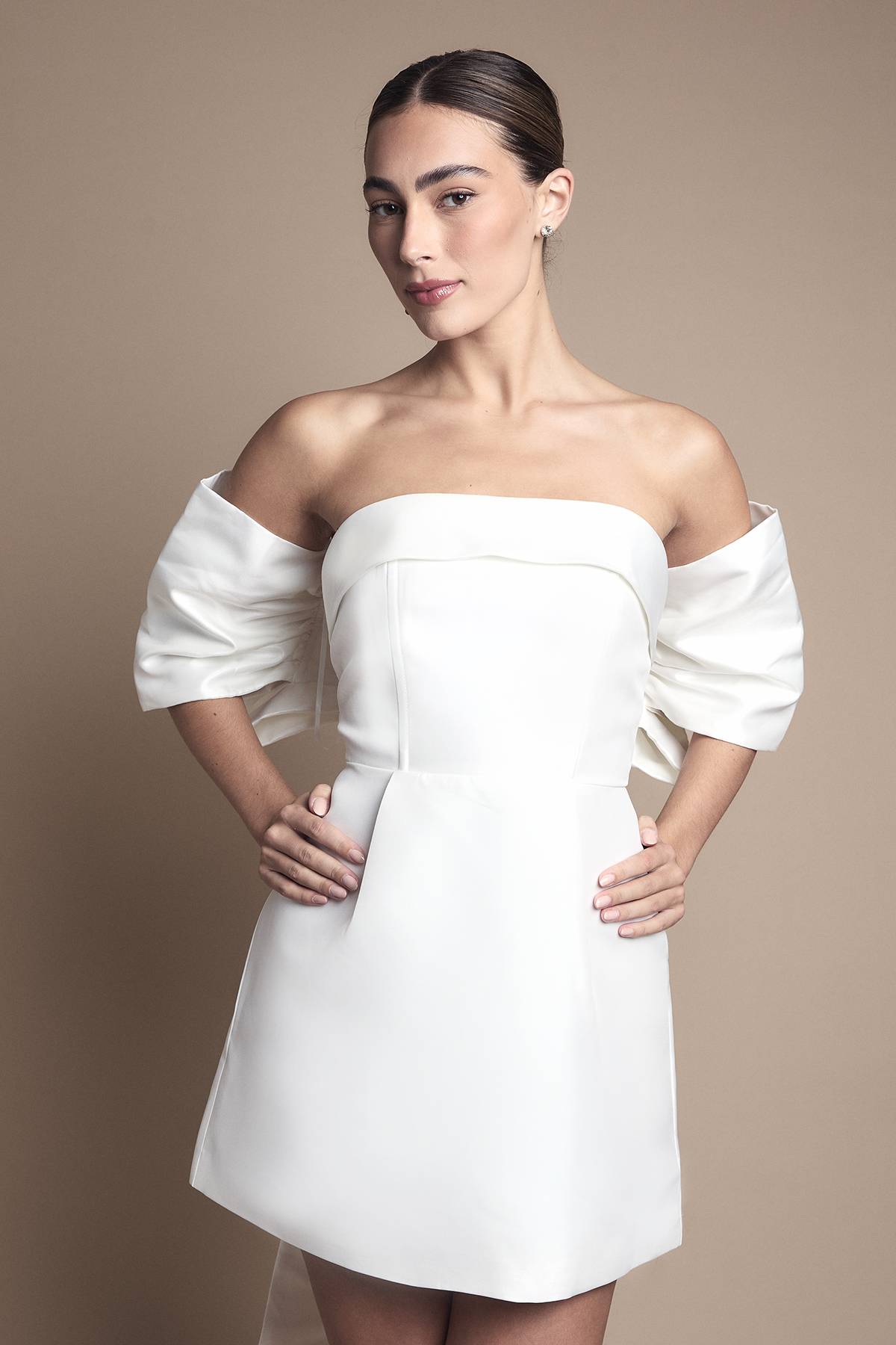 Coast Robe de Mariée Mini en Sergé Minimaliste Sans Bretelles