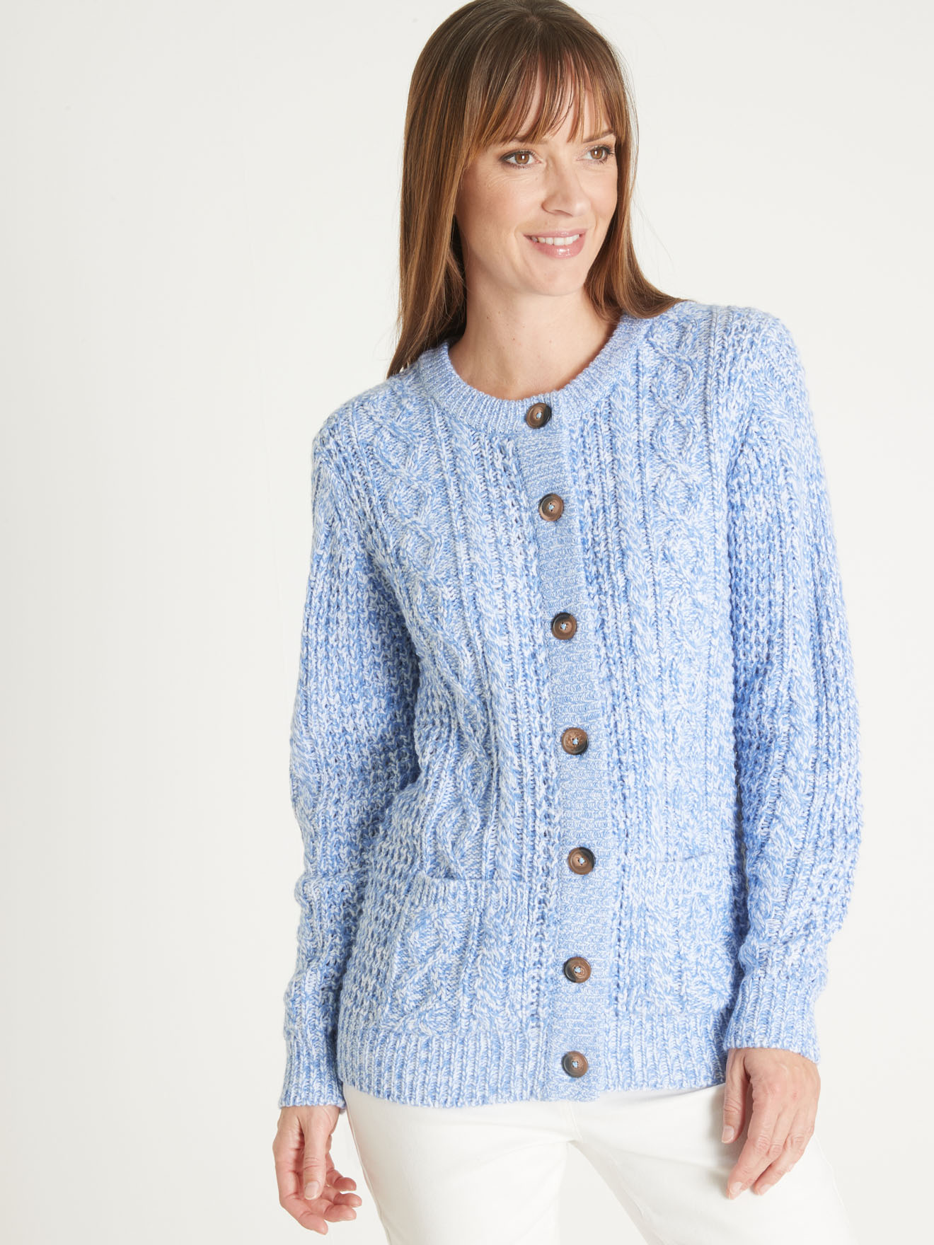 Cardigan torsadé col rond