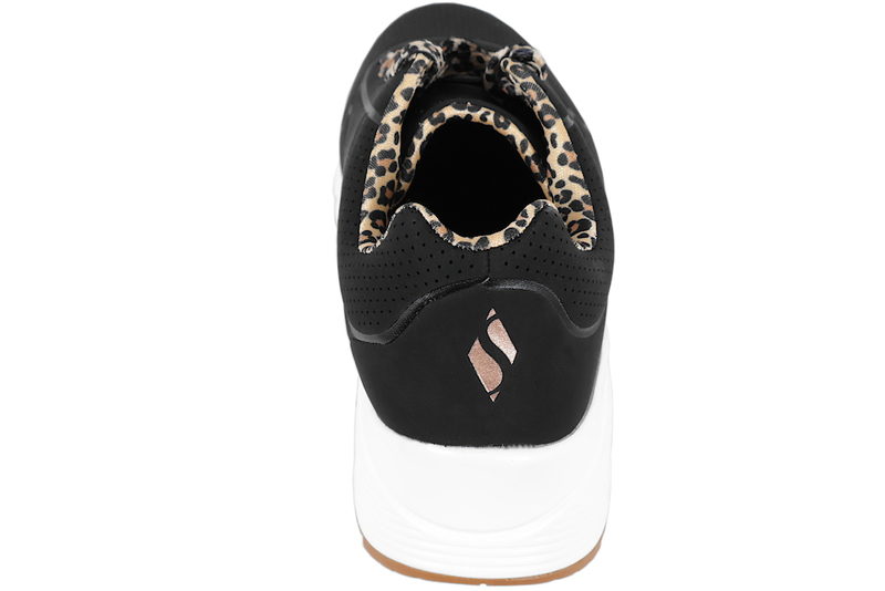 SKECHERS UNO LEOPARD CHIC BLACK SNEAKER