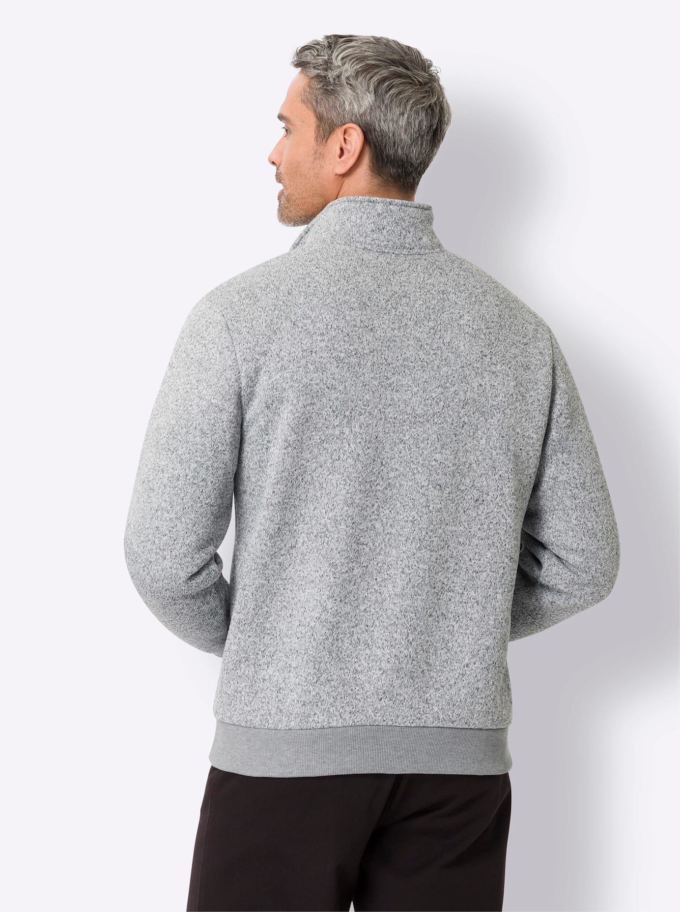 Classic Strickfleecejacke ohne Kapuze