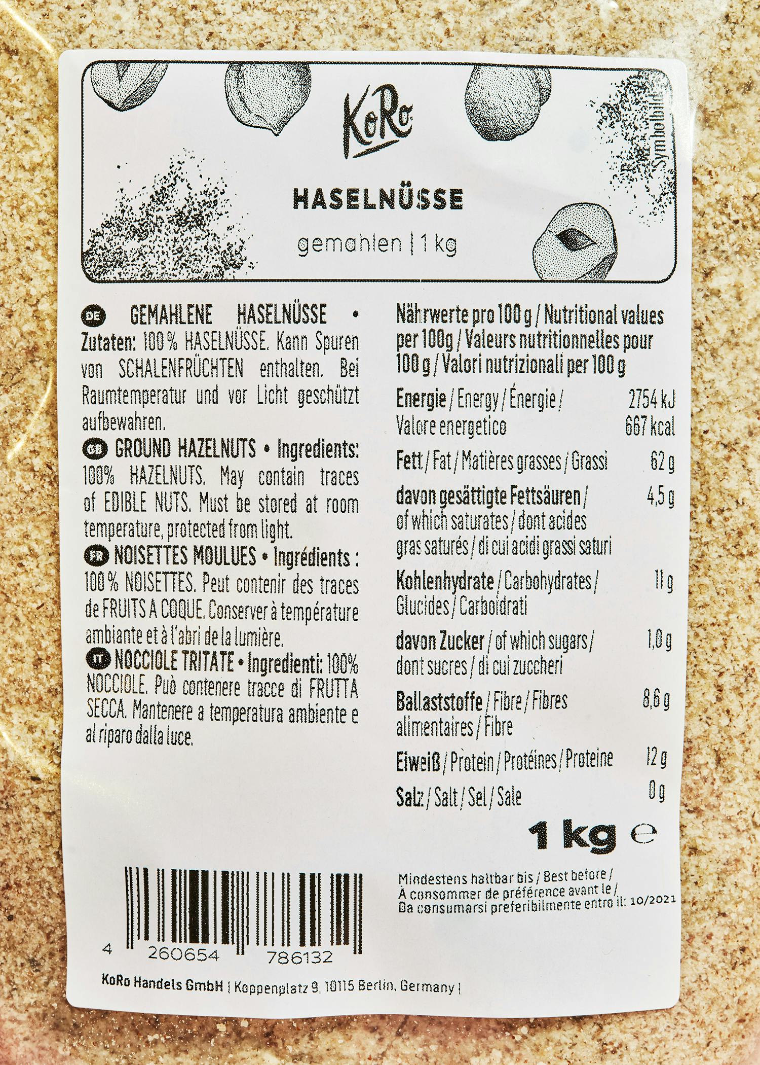 Gemahlene Haselnüsse 1 kg