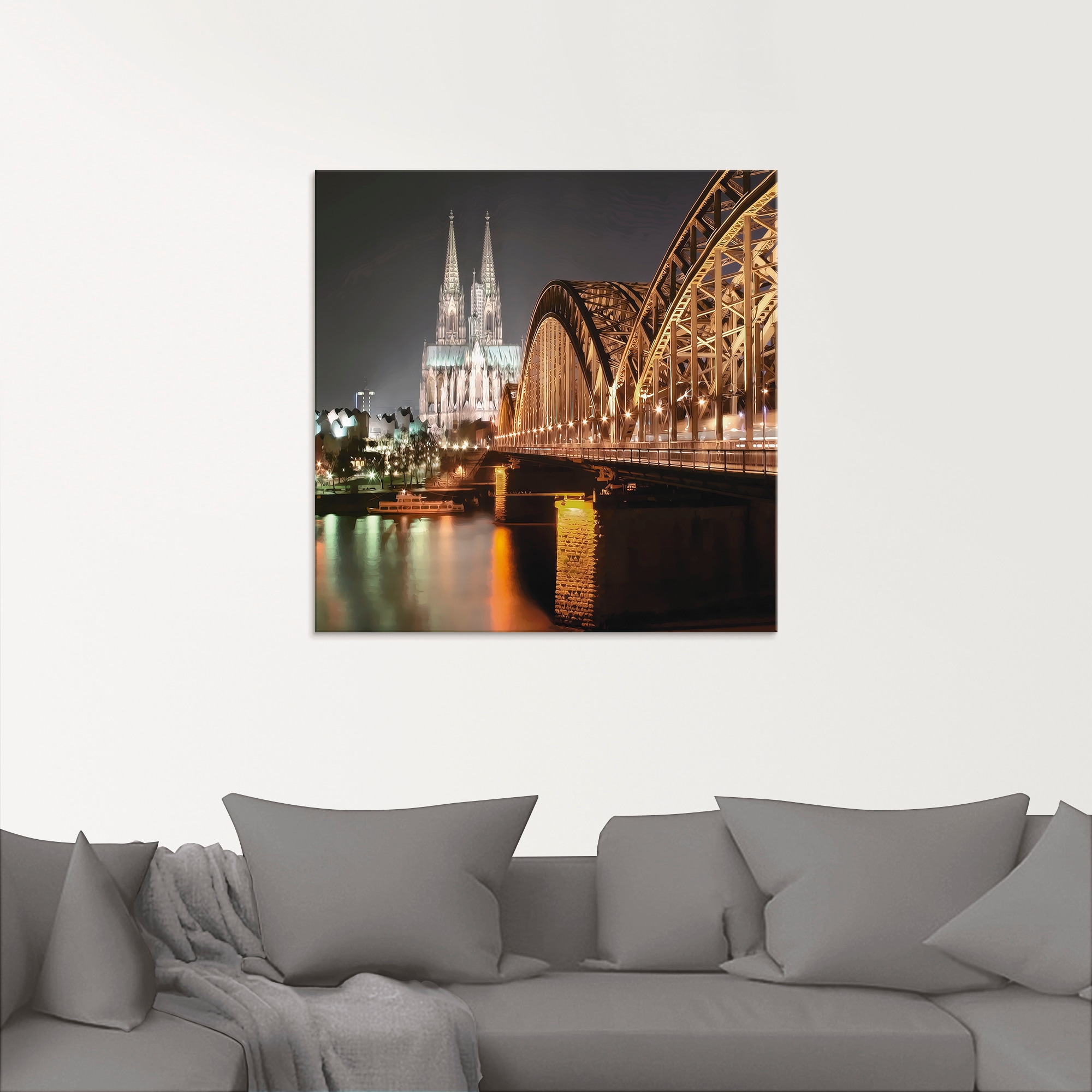 Artland Glasbild »Köln Skyline Collage V« Brücken 1 Stk. tlg. in verschiedenen Grössen