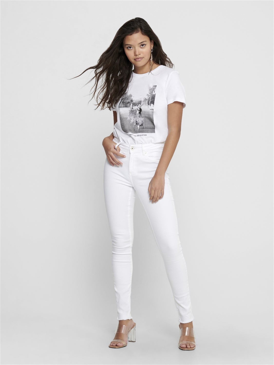 ONLBLUSH Mittlere Taille Skinny Fit Jeans White