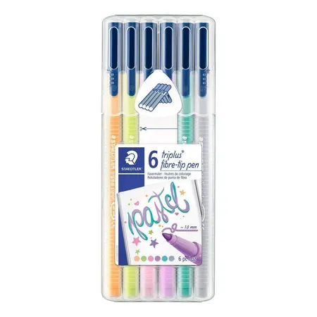 STAEDTLER® Dreikantiger Fasermaler triplus® color 323 Pastel, 6 Farben