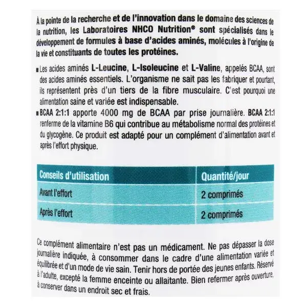 NHCO BCAA 2:1:1 Processo Biotecnológico 90 comprimidos