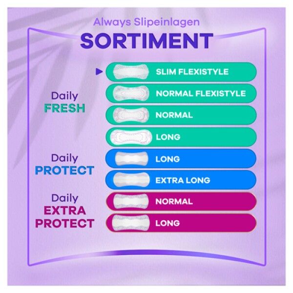 Always Daily Fresh Slim Flexistyle Slipeinlagen 100 Stück, Mit Frischeduft, Ultra-dünn Und Passend