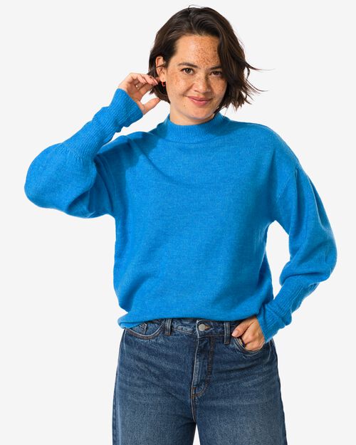 pull en maille fine Havana pour femmes bleu