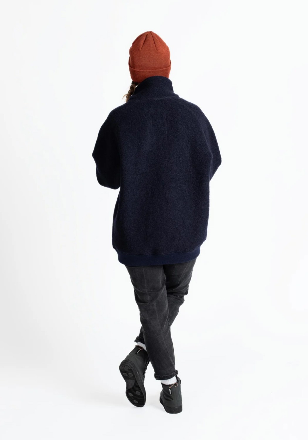 Jeckybeng The Natural Wool Fleece Jacket Navy