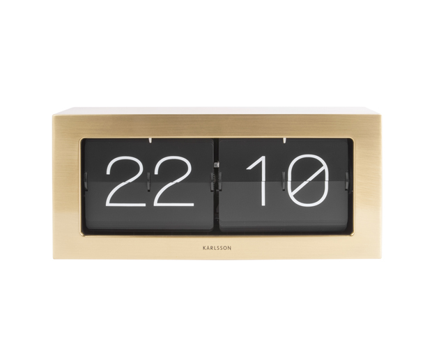 Wall / Table clock Boxed Flip XL brushed gold