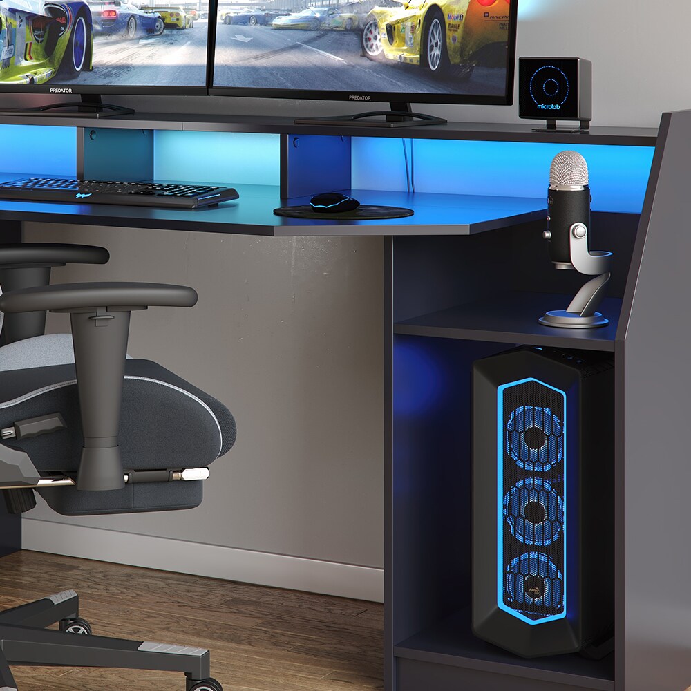 Vicco Computertisch Joel Groß PC-Tisch Schwarz Gamingtisch Schreibtisch Büromöbel