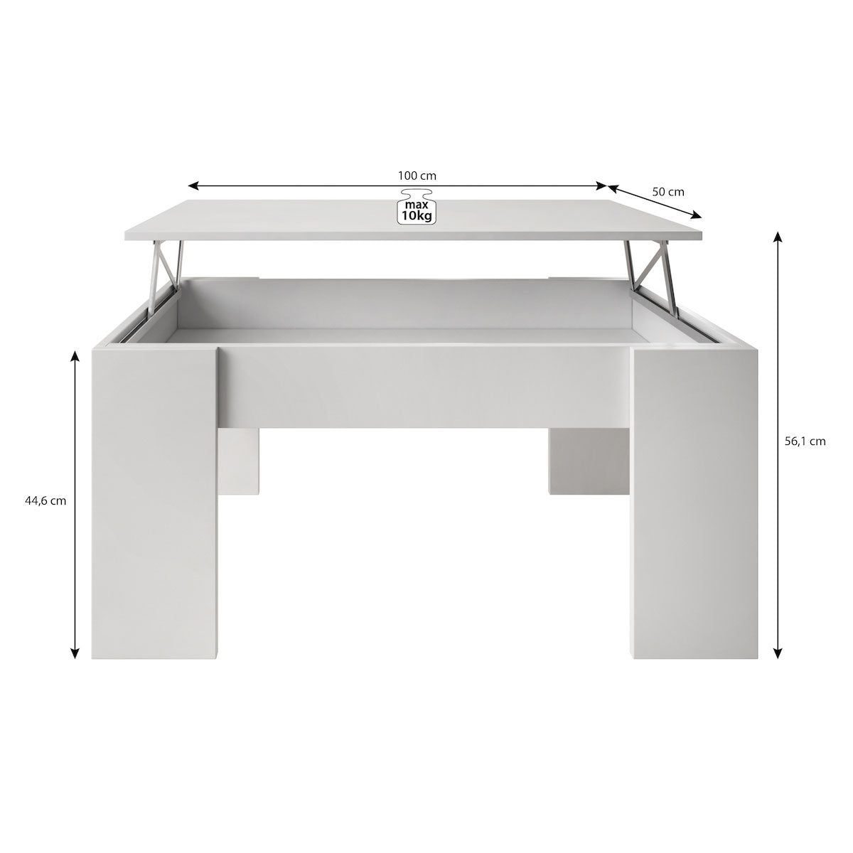 Malia - Salontafel met opbergruimte - Eiken - 100x56x45 cm