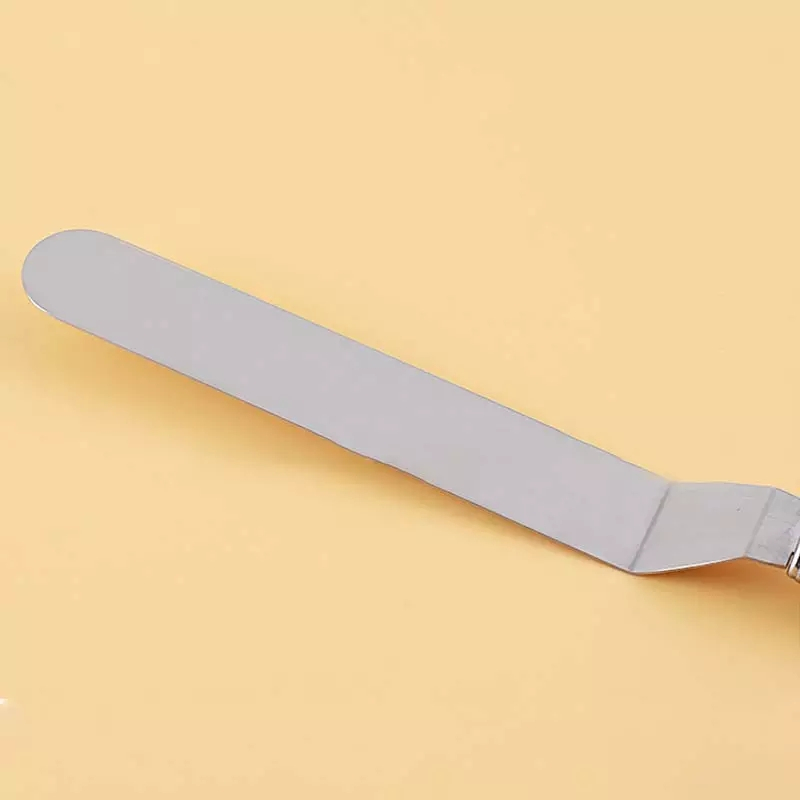 (3er Set) Edelstahl Küchen Spachtel Kuchen Teig Schaber Winkelpalette - Silber