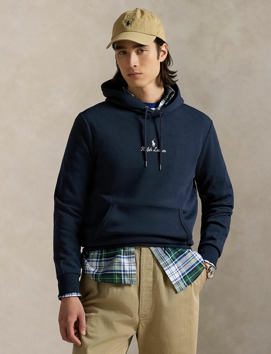 POLO RALPH LAUREN<br>Moletom com capuz confeccionado em tecido de malha dupla