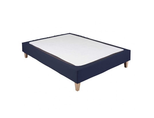 TERRE DE NUIT - Cache sommier coton jersey bleu marine 160 x 200