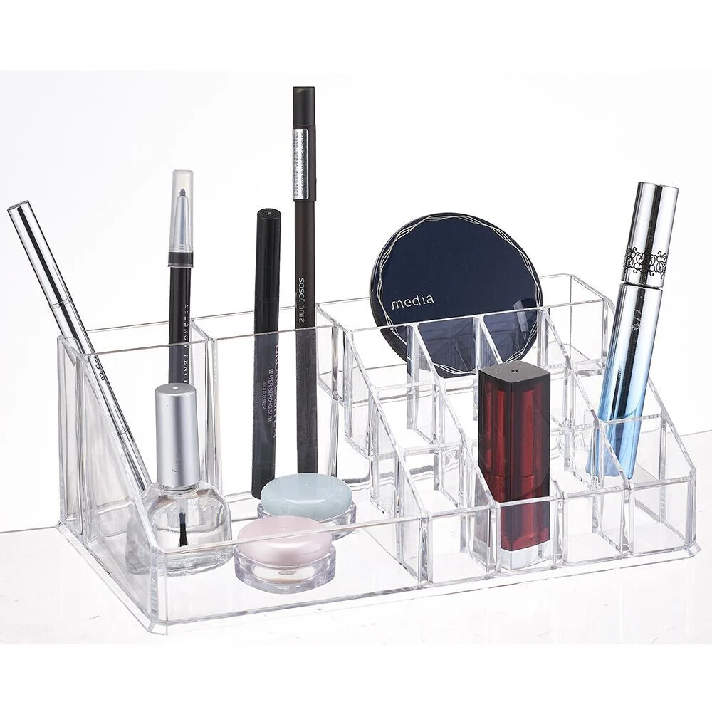Organisateur transparent pour cosmétiques et pinceaux de maquillage