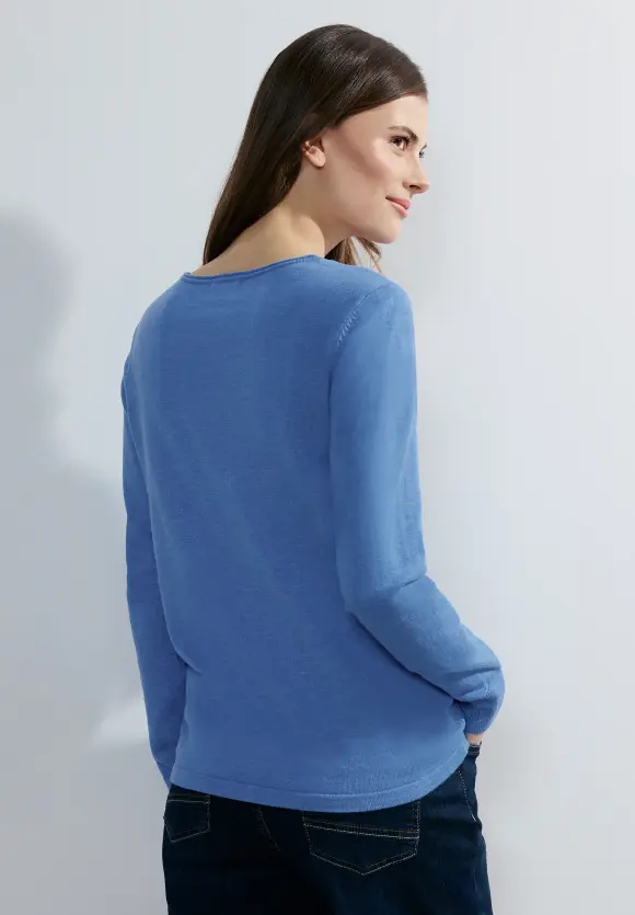 Basic Pullover - water blue melange