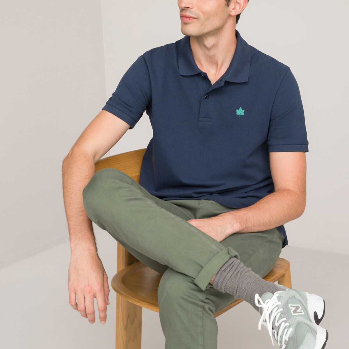 COLEÇÕES LA REDOUTE<br>Camisa polo de manga curta, bordada, Signature