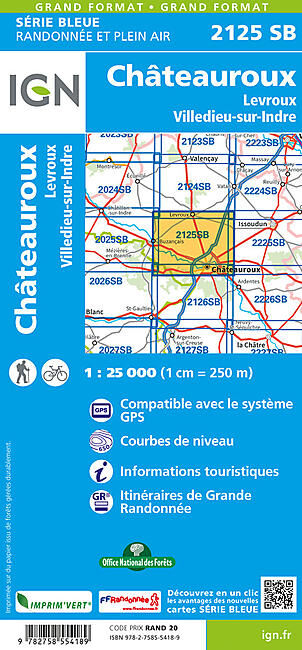 IGN - 2125 SB CHATEAUROUX LEVROUX 1 25 000