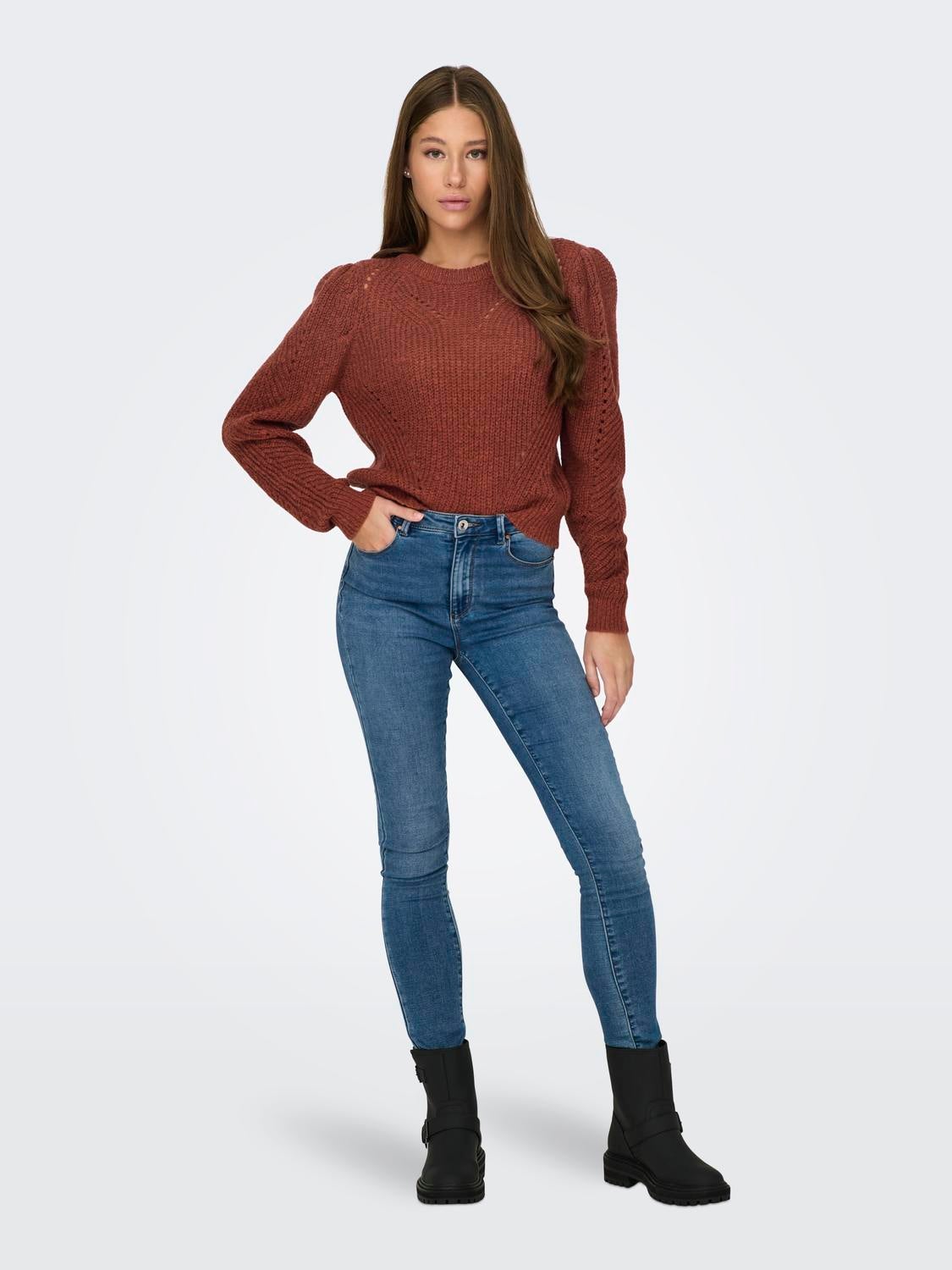 JDYMEGAN Strickpullover Burnt Brick
