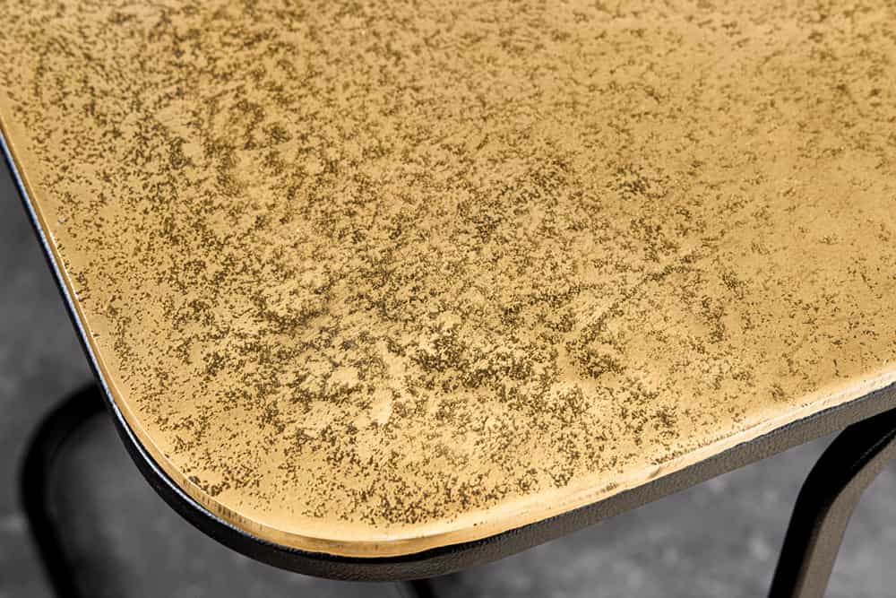 2er Set Beistelltisch ABSTRACT 55cm gold silber schwarz Metall handmade