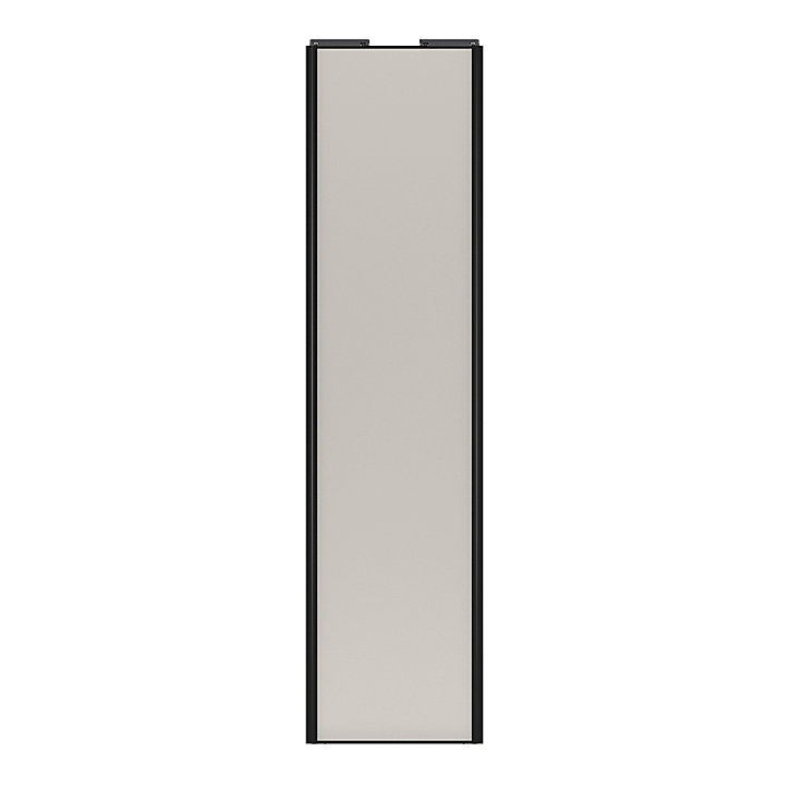 Porte de placard coulissante gris clair mat profil noir GoodHome Arius H. 248,5 x L. 62.2 cm + amortisseurs