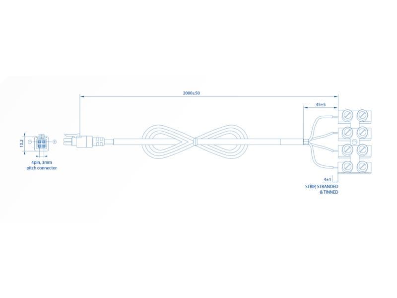 Teltonika Strom Kabel 4-Pin Microfit mit 4-Way Terminal Blo Teltonika 4-Pin Microfit Stromkabel 1.5m mit Klemmleiste