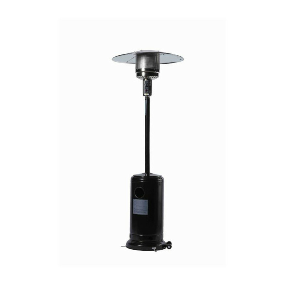 Parasol chauffant - chauffage extérieur - gaz propane - housse de protection - l 81 x p 81 x h 221 cm - noir