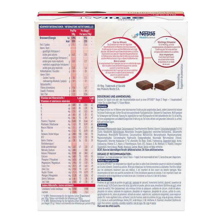 Optifast Riegel Schokolade, 6X70 g