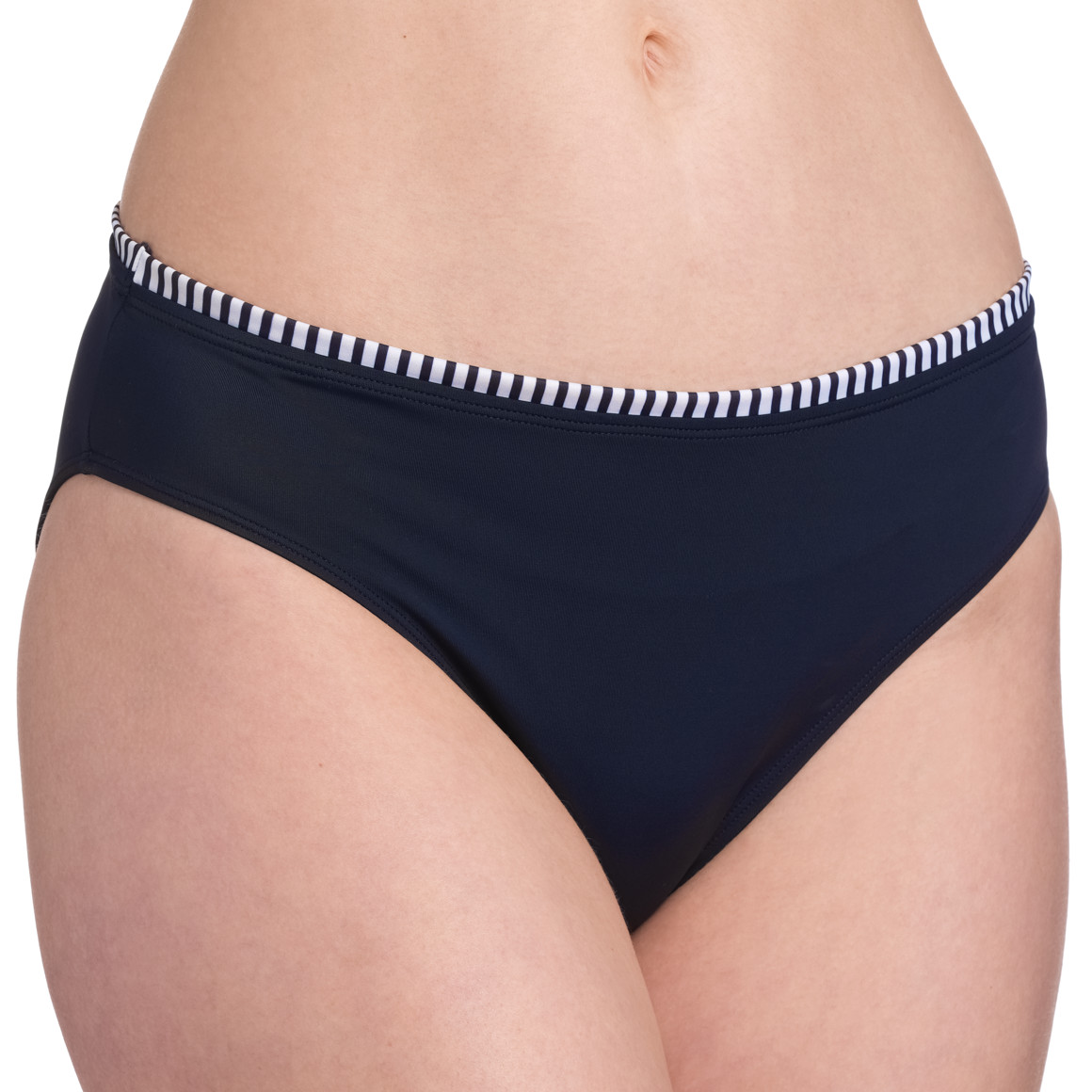 Gina Benotti Damen Bikinislip mit gestreiftem Bündchen dunkelblau