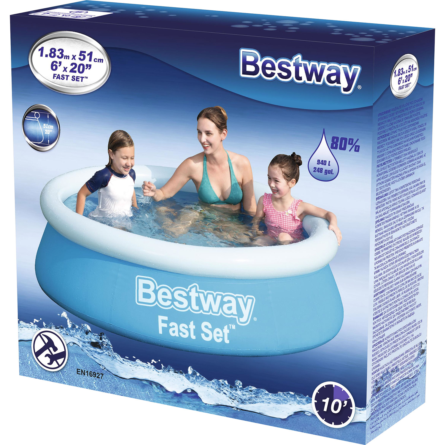 Bestway Fast Set 183 cm zwembad - Blue