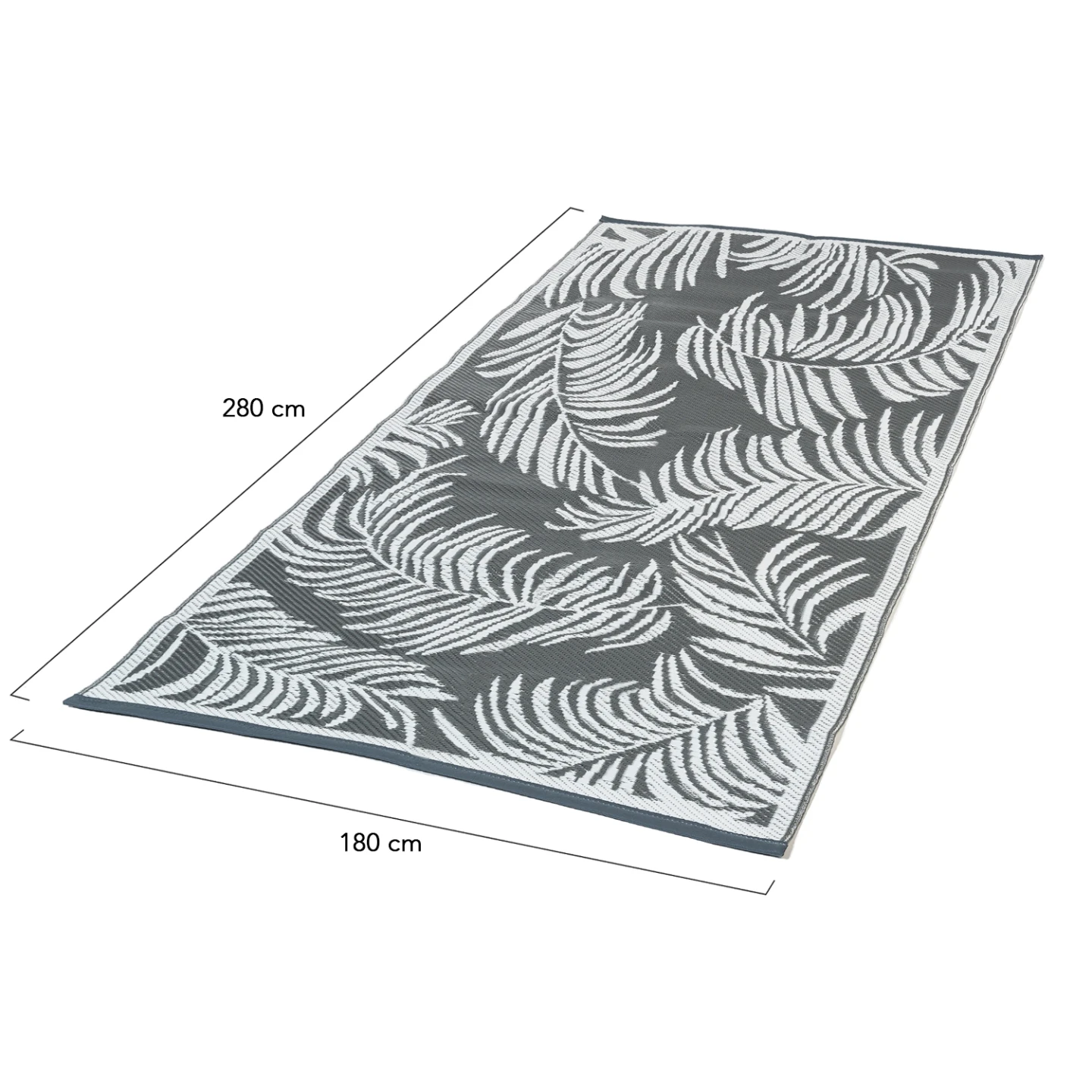 Tapis extérieur COCO tropical gris et blanc 180 x 280 CM