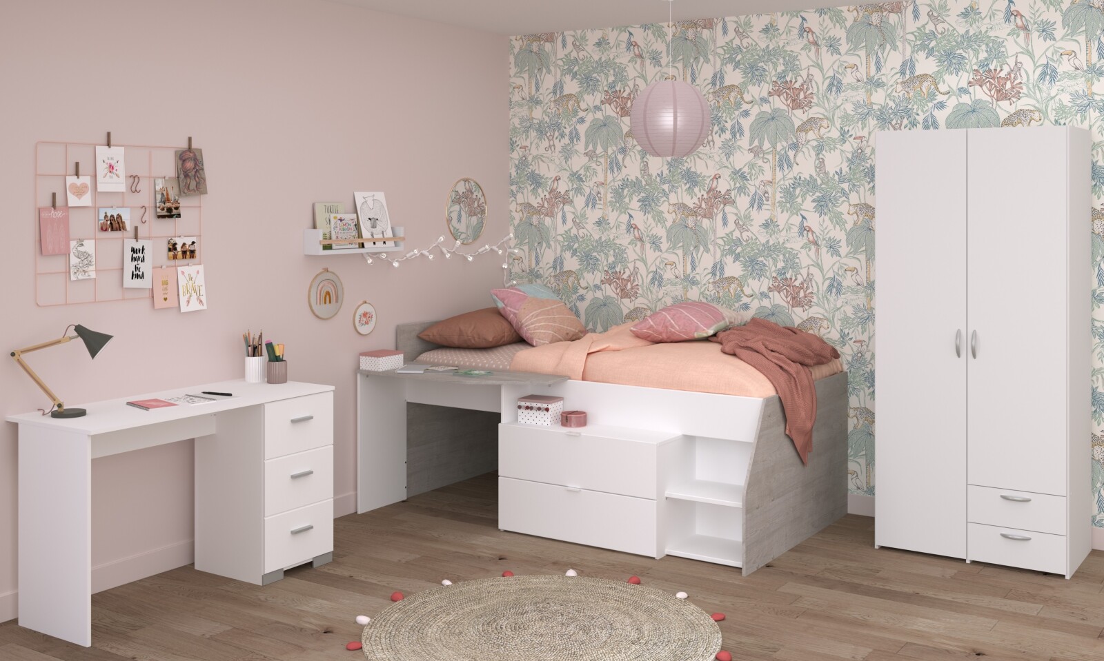 3-teiliges Kinderzimmer-Set MILKY 13 - mit Kleiderschrank