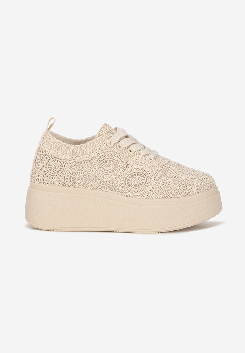 Baskets à plateforme beige Anneira